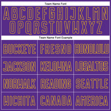 Load image into Gallery viewer, Custom White Purple-Gold Sublimation Split Fashion Soccer Uniform Jersey