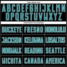 Load image into Gallery viewer, Custom Black Teal-White Sublimation Split Fashion Soccer Uniform Jersey