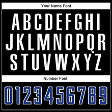 Load image into Gallery viewer, Custom Black Royal-White Sublimation Split Fashion Soccer Uniform Jersey