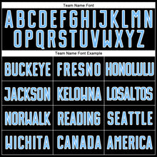 Load image into Gallery viewer, Custom Black Light Blue-White Sublimation Split Fashion Soccer Uniform Jersey