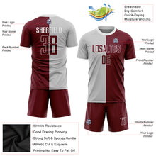 Load image into Gallery viewer, Custom Gray Crimson-White Sublimation Split Fashion Soccer Uniform Jersey