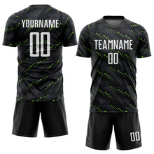 Load image into Gallery viewer, Custom Black White-Kelly Green Sublimation Soccer Uniform Jersey
