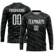 Load image into Gallery viewer, Custom Black White-Kelly Green Sublimation Soccer Uniform Jersey