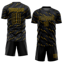 Load image into Gallery viewer, Custom Black Black-Gold Sublimation Soccer Uniform Jersey