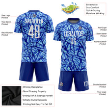 Load image into Gallery viewer, Custom Royal White-Light Blue Sublimation Soccer Uniform Jersey