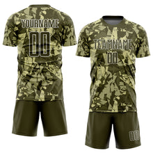 Load image into Gallery viewer, Custom Camo Olive-White Sublimation Salute To Service Soccer Uniform Jersey