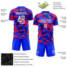 Load image into Gallery viewer, Custom Camo White-Royal Sublimation Salute To Service Soccer Uniform Jersey