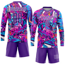 Load image into Gallery viewer, Custom Graffiti Pattern Purple-White Sublimation Soccer Uniform Jersey