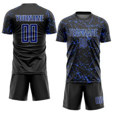 Load image into Gallery viewer, Custom Black Royal-White Sublimation Soccer Uniform Jersey