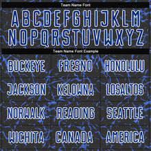 Load image into Gallery viewer, Custom Black Royal-White Sublimation Soccer Uniform Jersey