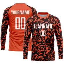Load image into Gallery viewer, Custom Orange White-Black Sublimation Soccer Uniform Jersey