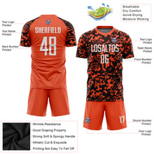 Load image into Gallery viewer, Custom Orange White-Black Sublimation Soccer Uniform Jersey