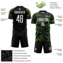Load image into Gallery viewer, Custom Black White-Neon Green Sublimation Soccer Uniform Jersey