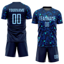 Load image into Gallery viewer, Custom Navy Light Blue-Royal Sublimation Soccer Uniform Jersey