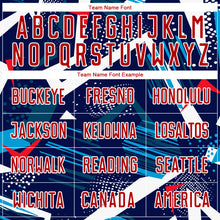 Load image into Gallery viewer, Custom Navy Red-White Sublimation Soccer Uniform Jersey