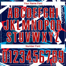 Load image into Gallery viewer, Custom Navy Red-White Sublimation Soccer Uniform Jersey