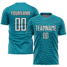 Load image into Gallery viewer, Custom Teal White-Black Sublimation Soccer Uniform Jersey