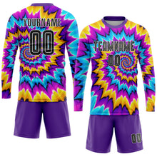 Load image into Gallery viewer, Custom Tie Dye Black-White Sublimation Soccer Uniform Jersey