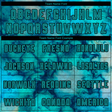 Load image into Gallery viewer, Custom Tie Dye Teal-Black Sublimation Soccer Uniform Jersey