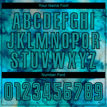 Load image into Gallery viewer, Custom Tie Dye Teal-Black Sublimation Soccer Uniform Jersey