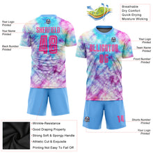 Load image into Gallery viewer, Custom Tie Dye Pink-Light Blue Sublimation Soccer Uniform Jersey