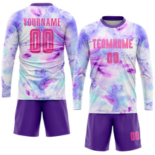 Load image into Gallery viewer, Custom Tie Dye Pink-Purple Sublimation Soccer Uniform Jersey