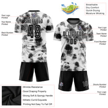 Load image into Gallery viewer, Custom Tie Dye Black-White Sublimation Soccer Uniform Jersey