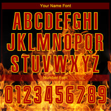 Load image into Gallery viewer, Custom Black Red-Gold Flame Sublimation Soccer Uniform Jersey