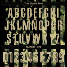 Load image into Gallery viewer, Custom Camo Vegas Gold-Black American Flag Fashion Sublimation Salute To Service Soccer Uniform Jersey