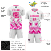 Load image into Gallery viewer, Custom White Pink Sublimation Soccer Uniform Jersey