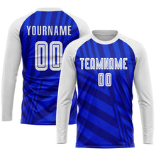 Load image into Gallery viewer, Custom Royal White-Navy Sublimation Soccer Uniform Jersey