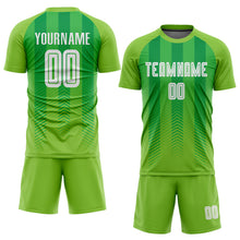 Load image into Gallery viewer, Custom Neon Green White-Kelly Green Sublimation Soccer Uniform Jersey