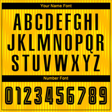 Load image into Gallery viewer, Custom Gold Black Sublimation Soccer Uniform Jersey