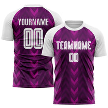 Load image into Gallery viewer, Custom Purple White Sublimation Soccer Uniform Jersey
