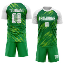 Load image into Gallery viewer, Custom Neon Green White-Kelly Green Sublimation Soccer Uniform Jersey