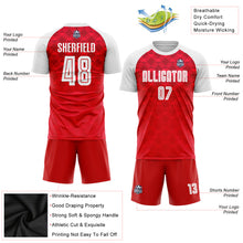 Load image into Gallery viewer, Custom Red White Away Sublimation Soccer Uniform Jersey