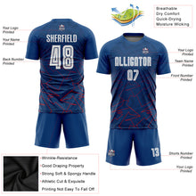 Load image into Gallery viewer, Custom Royal White-Red Away Sublimation Soccer Uniform Jersey