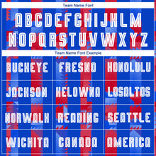 Load image into Gallery viewer, Custom Royal White-Red Home Sublimation Soccer Uniform Jersey