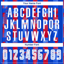 Load image into Gallery viewer, Custom Royal White-Red Home Sublimation Soccer Uniform Jersey