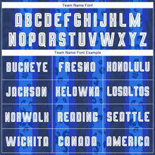 Load image into Gallery viewer, Custom Navy White-Royal Away Sublimation Soccer Uniform Jersey