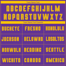 Load image into Gallery viewer, Custom Purple Gold-Black Sublimation Fade Fashion Soccer Uniform Jersey