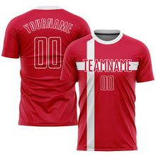 Load image into Gallery viewer, Custom Red Red-White Sublimation Danish Flag Soccer Uniform Jersey