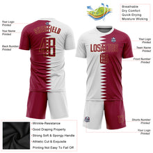 Load image into Gallery viewer, Custom White Crimson-Old Gold Sublimation Qatari Flag Soccer Uniform Jersey