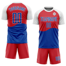 Load image into Gallery viewer, Custom Red Royal-White Sublimation South Korean Flag Soccer Uniform Jersey