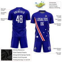 Load image into Gallery viewer, Custom Royal White-Red Sublimation Australian Flag Soccer Uniform Jersey