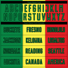 Load image into Gallery viewer, Custom Gold Kelly Green Red-Black Sublimation Senegalese Flag Soccer Uniform Jersey