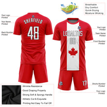 Load image into Gallery viewer, Custom Red White-Black Sublimation Canadian Flag Soccer Uniform Jersey