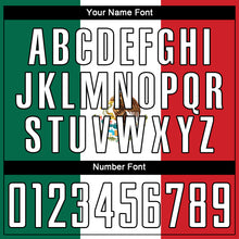 Load image into Gallery viewer, Custom Kelly Green White Red-Black Sublimation Mexican Flag Soccer Uniform Jersey