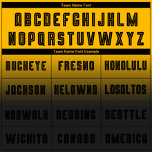 Load image into Gallery viewer, Custom Gold Black Sublimation Long Sleeve Fade Fashion Soccer Uniform Jersey