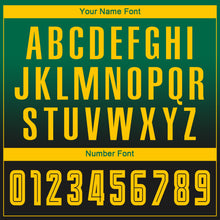 Load image into Gallery viewer, Custom Kelly Green Gold-Black Sublimation Long Sleeve Fade Fashion Soccer Uniform Jersey